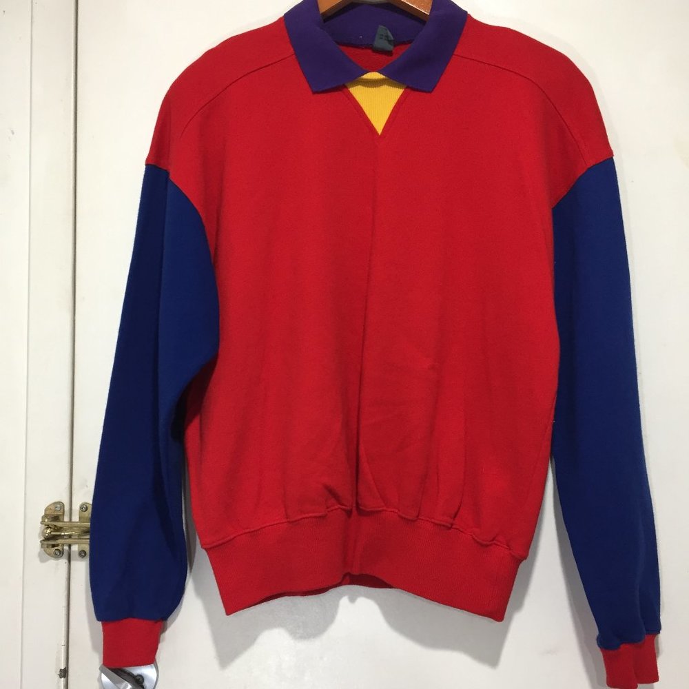 VINTAGE LIZ WEAR COLOR BLOCK SWEATERS SIZE 8